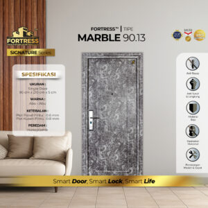 Pintu Fortress Tipe FORT 90.13 GREY Motif Marmer Berbahan Baja