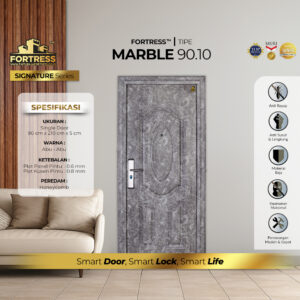 Pintu Fortress Tipe FORT 90.10 Bahan Baja Motif Marmer Abu